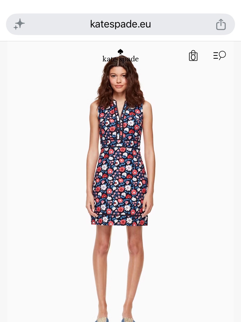NWOT Kate Spade Navy Floral Sleeveless Sheath Dress size 4